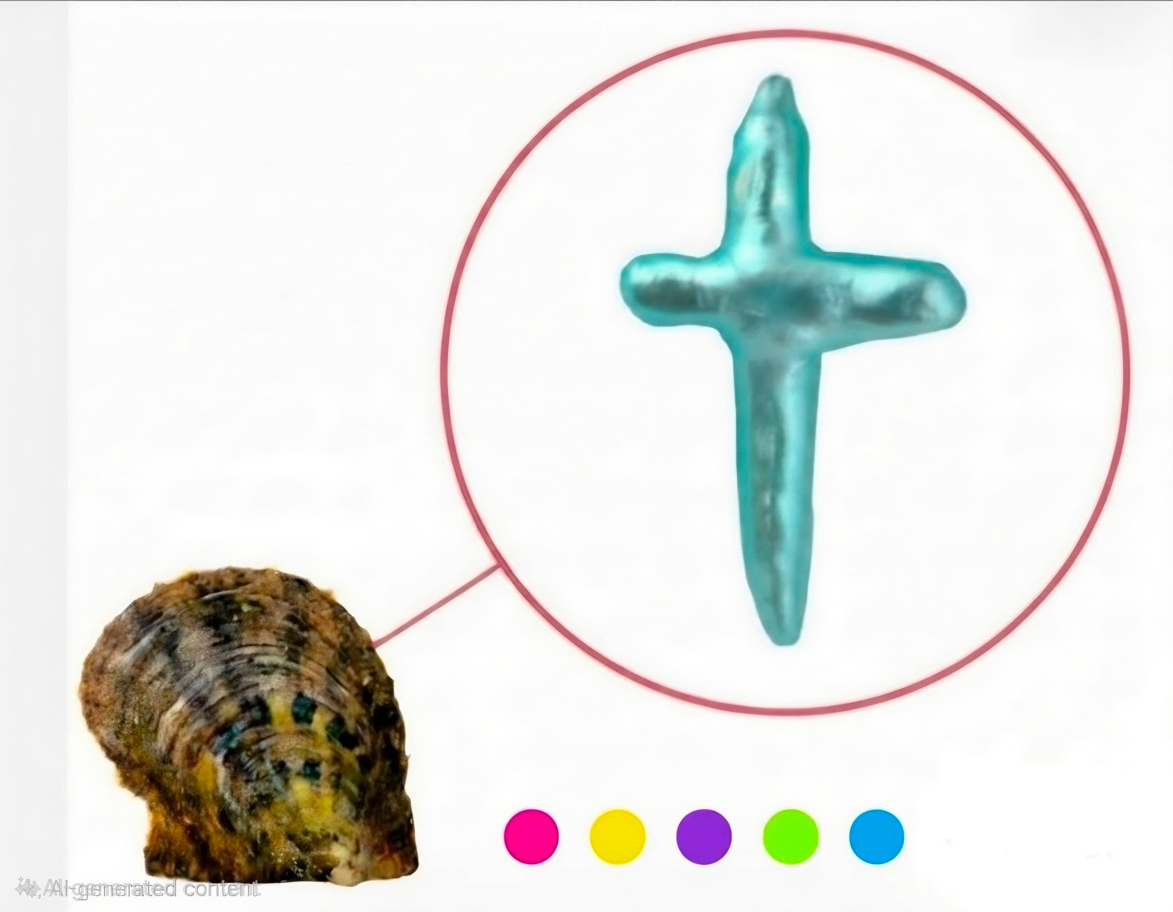 Colored Large Cross Pearl Oyster