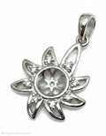 Mum Flower Sterling Pendant