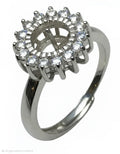 Crystal Round Sterling Ring