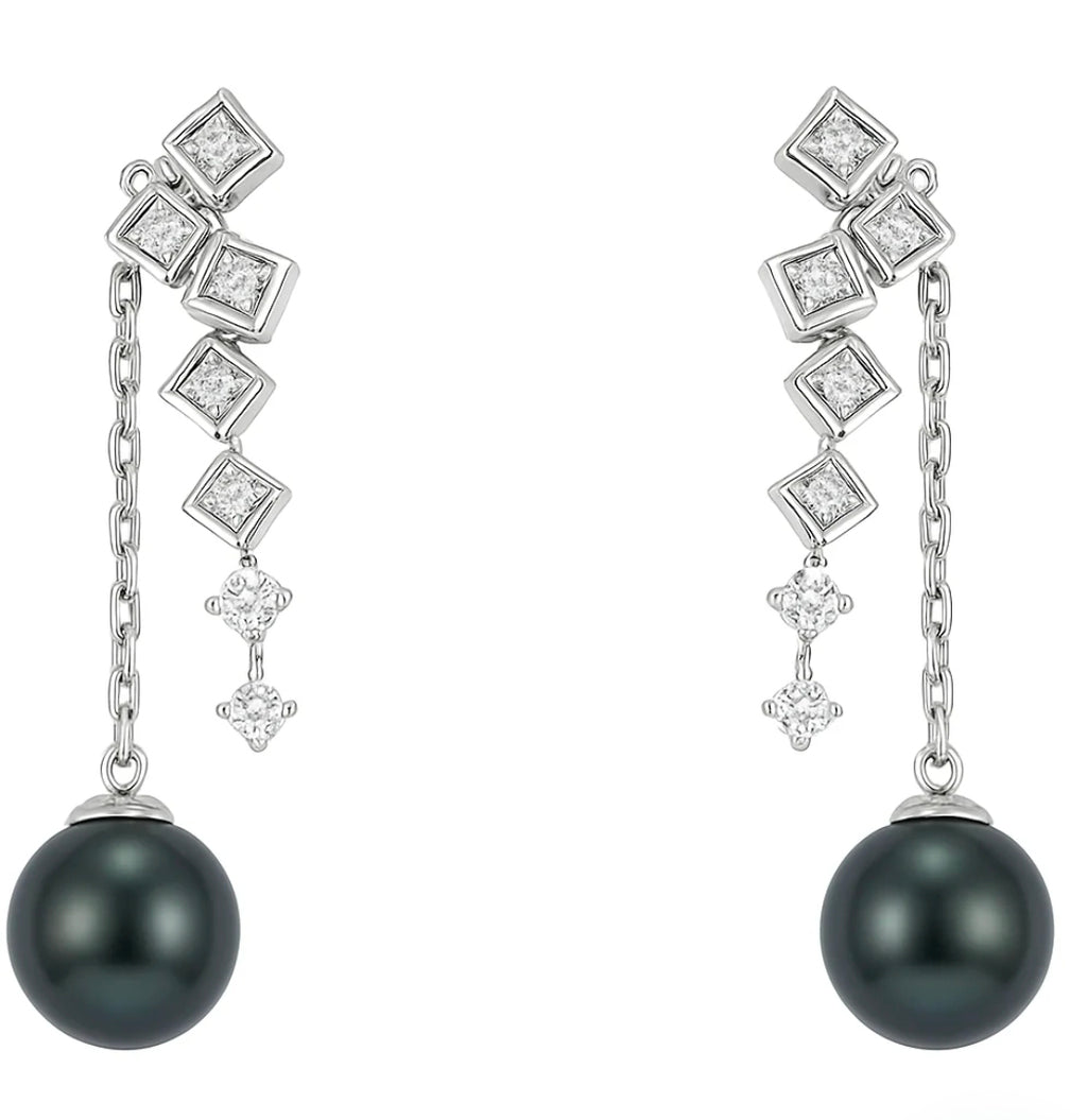 Cascading Pearl Sterling Earring
