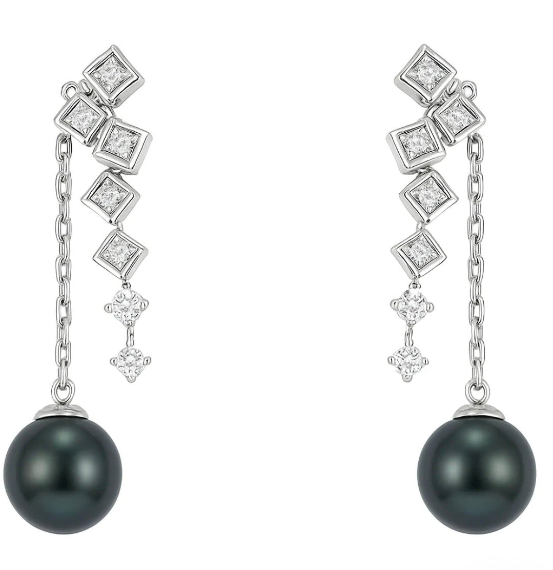 Cascading Pearl Sterling Earring