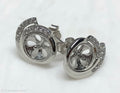Swirl Halo Sterling Earrings