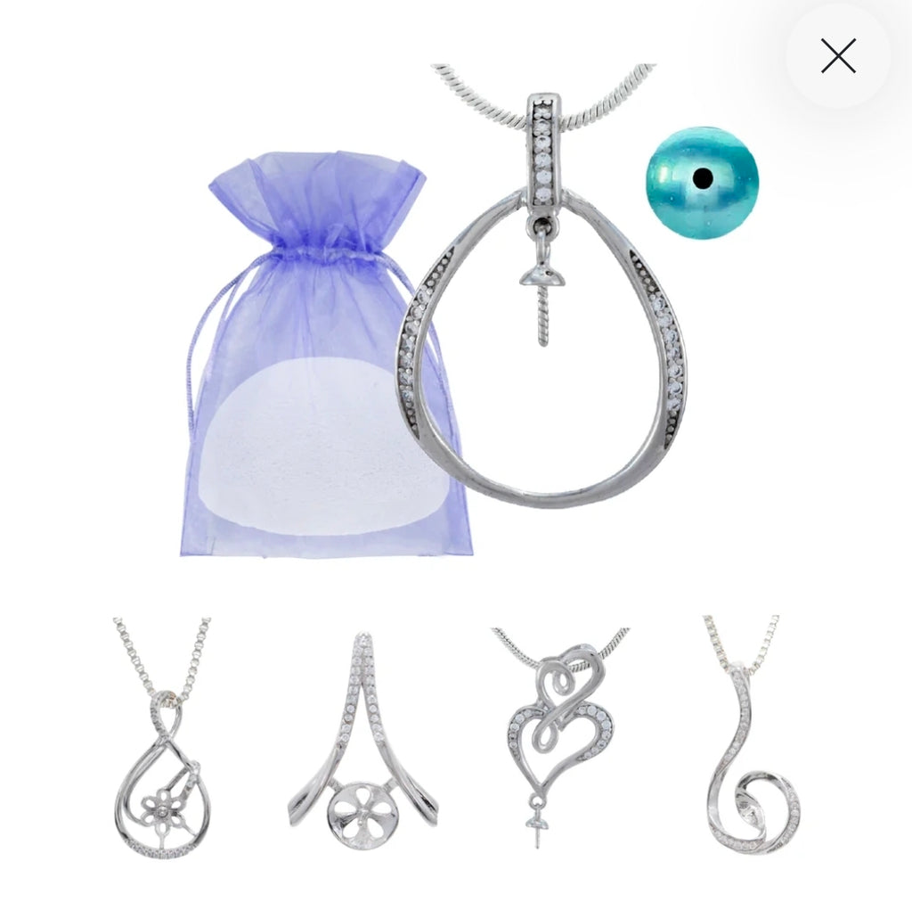 Sterling Pearl/Gemball Pendant Bomb