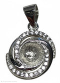 Swirl Halo Sterling Pendant