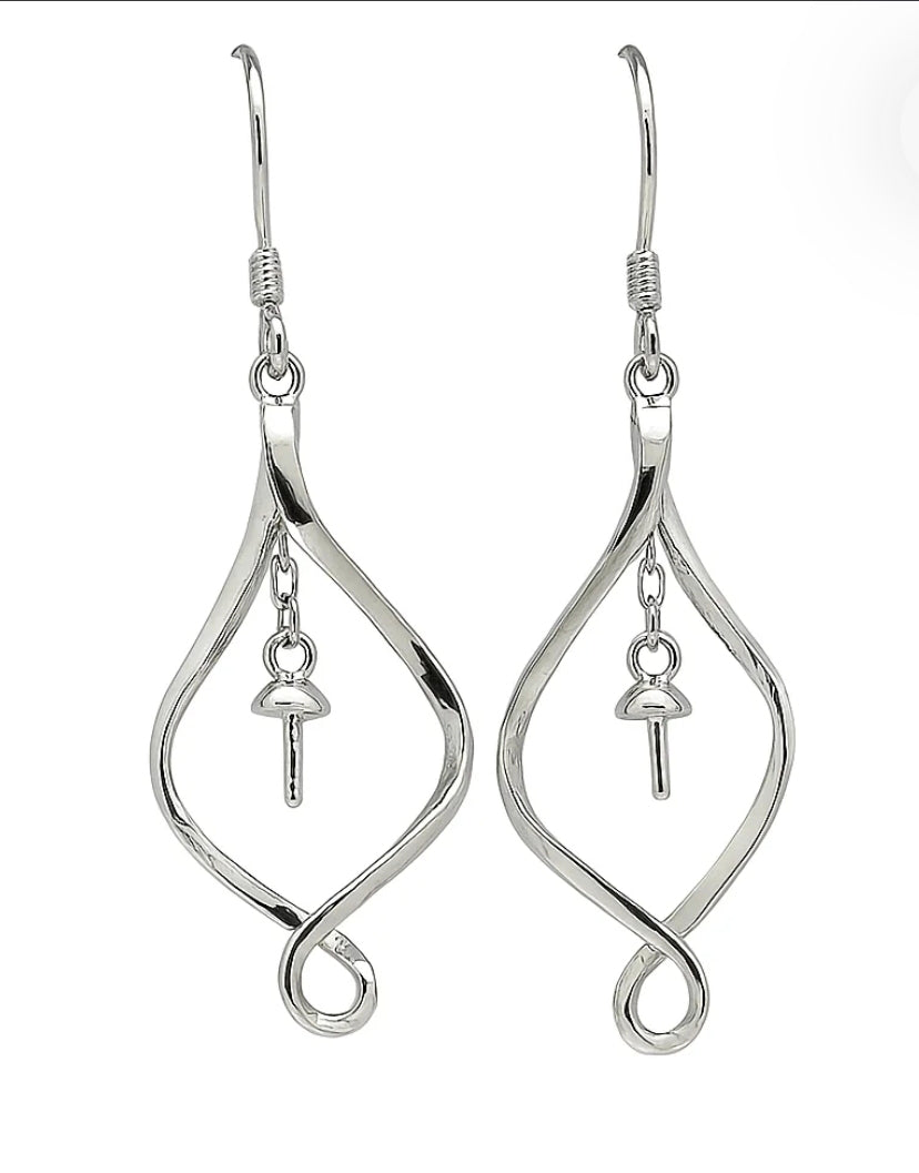 Drop Twist Sterling Earring