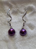 Rhinestone Twist Sterling Dangle Earrings